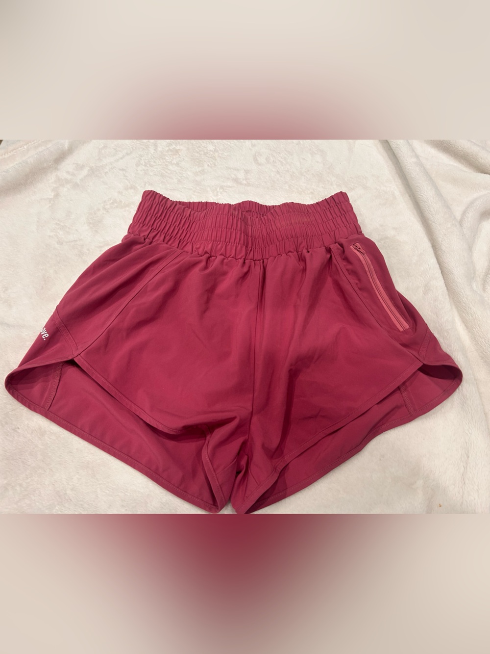 Women's Athletic Shorts with Smocked Waist in Berry